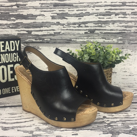 Sam Edelman Shoes - SAM EDELMAN - 'CAMILLA' WOODEN WEDGES - Size 7.5